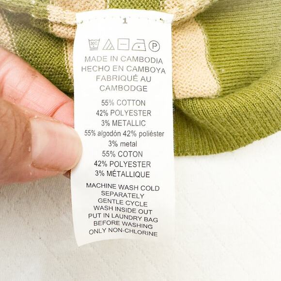 Michael Kors Striped Button Down Cardigan Sweater Long Sleeve Size Large - Picture 3 of 5